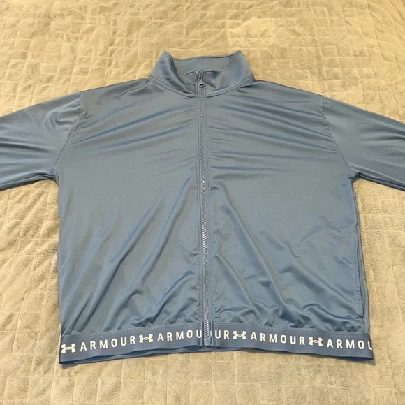 Under Armour Track Jacket, Running, Bomber Jacket, Polyester, Blue, Size M - Picture 2 of 8